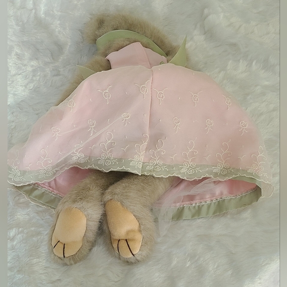 The Bearington Collection Teddy Bear -Super Cute 14" Floral Bear Dressed in Pink - Picture 8 of 12
